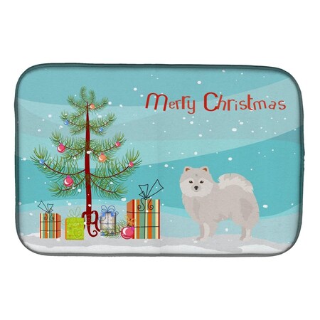 Carolines Treasures Japanese Spitz Christmas Tree Dish Drying Mat CK3463DDM